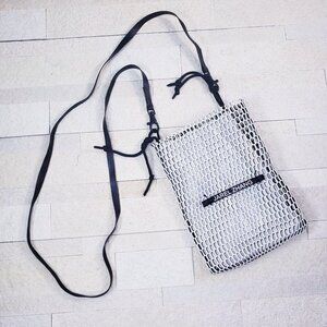 JAREL ZHANG Black Leather Pouch Mobile Bag SMALL‎ Authentic Lightweight NEW